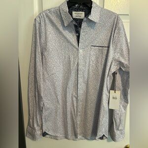 Paper Denim & Cloth White and Blue Men's Shirt